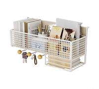 URPIZY Organizador de cama para dormitorio universitario y litera, con varios bolsillos para libros, dispositivos y objetos personales (blanco)