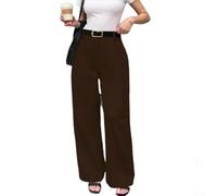 URPIZY Pantalones plisados de cintura alta para mujer, anchos, cómodos | Alto para la cintura, diseño plisado, corte ancho, tejido elástico, aspecto informal
