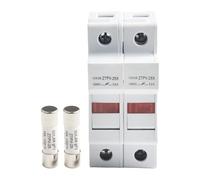 URPIZY Portafusibles 2P para paneles solares, 1000 V CC, 10 x 38 mm, compatible con fusibles fotovoltaicos 15 C32 A, con LED, carril DIN de 35 mm, color gris