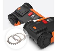 URPIZY Ruedas de tracción mejoradas para cortacésped Worx modelos S/M - Ruedas adicionales con clavos para un mejor agarre en terrenos húmedos o inclinados, incluye material de montaje