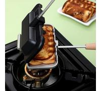 URPIZY Sandwichera antiadherente de 14,3 x 6,5 x 4 cm para huevos, panini, perritos calientes, tortillas, tortillas, de aleación de aluminio, con mango extraíble