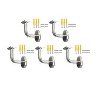 URPIZY Soporte para pasamanos para montaje en pared, agarre seguro y fijación estable, compatible con varios pasamanos, juego de 5 piezas, incluye tornillos
