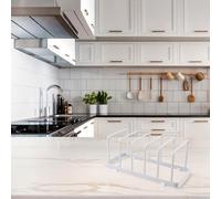 URPIZY Tabla de cortar de acero inoxidable para K¨¹Che ¨C 24 x 10 x 10 cm, negro/blanco, ahorra espacio para tablas de cortar, tapas de ollas, bandejas, sartenes y utensilios de cocina ¨C