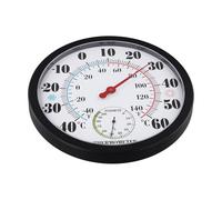 URPIZY Termómetro e higrómetro de pared de 10 pulgadas para interior y exterior, esfera blanca grande, medición mecánica sin pilas, para jardín, patio, invernadero