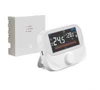 URPIZY Termostato RF para radio programable para Tuya Smart regulador de temperatura ambiente con temporizador mando a distancia indicador de temperatura Celsius Fahrenheit blanco (WiTH3)