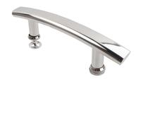 URPIZY Tirador de ducha de acero inoxidable, acabado cromado, longitud total de 240 mm, distancia entre orificios de 145 mm, para puertas de ducha de cristal a partir de 6 mm de diámetro de orificio