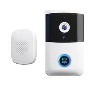 URPIZY Wide View Smart Video - Kit de timbre inalámbrico para puerta de vídeo doméstico, sin taladrar, con acceso remoto a aplicación, compatible con sistemas Smart Home