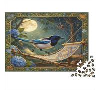 Urraca del Bosque Puzzle de 1000 Piezas Papel para Adultos Jardín Nocturno Juego de Puzzle 1000 Piezas Concentración Relax Decoración Regalo 38x26cm/1000pcs