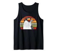 Urraca, pájaro, gafas de sol, ilustración, retro, puesta de sol, amantes de aves Camiseta sin Mangas