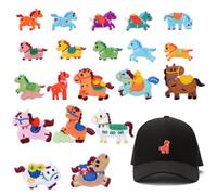 URROMA 20 parches para planchar con diseño de pony, mixtos bordados para planchar o coser, con temática de animales, apliques autoadhesivos para ropa, sombreros, jeans, accesorios de bricolaje