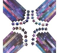URROMA 2160 tiras de papel de estrella de constelación de origami, 4 estilos de impresión colorida de estrellas de la suerte, tiras de papel para manualidades, enseñanza escolar