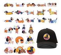 URROMA 25 parches para planchar con diseño de cachorro de salchicha, parches bordados mixtos para planchar o coser, apliques temáticos de perro salchicha para ropa, sombrero, jeans, accesorios de