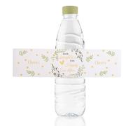 URROMA 50 etiquetas para botellas de agua, diseño de plantas verdes, para bodas, aniversarios, fiestas de cumpleaños, baby shower