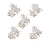 URROMA Estambres para manualidades, 1800 estambres para flores artificiales, bricolaje, boda, fiesta, hogar, decoración de álbumes de recortes, color blanco