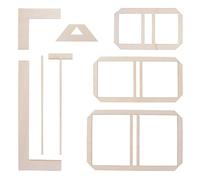 URROMA Juego de 8 herramientas de encuadernación de libros, reglas de encuadernación de libros de madera, herramientas de álbumes de recortes, plantillas completas y kit de guía de corte para hacer