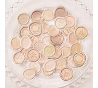 URROMA Sello de cera de sellado, 54 unidades, calcomanías autoadhesivas de espuma suave color oro rosa vintage para cumpleaños, boda, despedida de soltera, fiesta, regalos, suministros de álbumes de