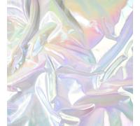 URROMA Tela elástica de lámina metálica, tela de holograma blanco iridiscente, tela de costura para manualidades, degradado láser, lámina de tela, tela de spandex para fondo de disfraces