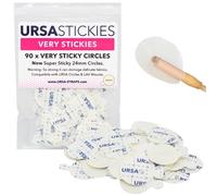 URSA Círculos muy pegajosos: 90 adhesivos superaltos, de doble cara, precortados con pestañas despegables, colgar imágenes y carteles sin clavos, tornillos o pegamento. Fabricado en el Reino Unido