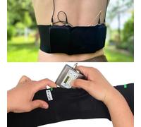 URSA - Correa de cintura - Doble bolsa (negro, cintura grande)