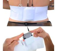 URSA - Correa de cintura ultra delgada, transpirable y elástica, compatible con la mayoría de transmisores/receptores (blanco, cintura media, bolsa pequeña)