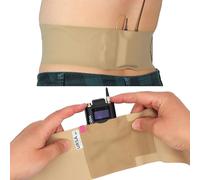 URSA Correa para cintura - Correas para transmisor de micrófono ultra delgadas, transpirables y elásticas. Compatibles con la mayoría de transmisores/receptores (Beige, cintura grande - bolsa pequeña)