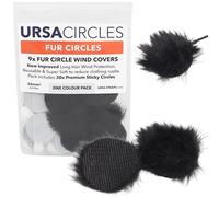 URSA Fur Circles - Mini parabrisas para micrófonos de solapa/solapa. Reduce el ruido del viento y el ruido de la ropa. Compatible con Sennheiser, RODE, Sanken, Tascam y más (9 círculos + 30 adhesivos,