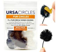 URSA Fur Circles - Mini parabrisas para micrófonos Lavalier/Lapel. Reduce el ruido del viento. Compatible con Sennheiser, RODE, Sanken, Tascam y más (9x, Multipack)