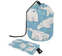 Ursa Minor - Neceser con cordón, diseño de oso polar con forma de barril, bolsa de cosméticos de viaje, bolsa organizadora de maquillaje + bolsa pequeña, multicolor,