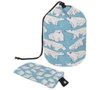 Ursa Minor - Neceser con cordón, diseño de oso polar en forma de barril, bolsa de cosméticos, bolsa organizadora de maquillaje de viaje + bolsa pequeña, multicolor,