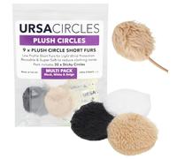 URSA Plush Circles - Círculos de felpa - 5 mm de longitud de piel corta LAV fundas reutilizables y súper suaves. 25 mm de diámetro (9 unidades, paquete múltiple)