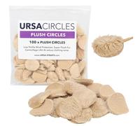 URSA Plush Circles - Fundas LAV de pelo corto de 5 mm de longitud, reutilizables y súper suaves. Diámetro de 25 mm (100x, beige)