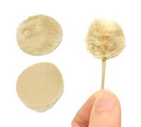 URSA Plush Circles - Fundas LAV de piel corta de 5 mm de longitud, reutilizables y súper suaves. Diámetro de 25 mm (9x, beige)