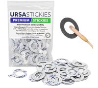 URSA Premium Sticky Zeros - Paquete de 60 adhesivos acolchados ultrafinos con agujero central de 14 mm para protección contra el viento y montaje de micrófono debajo del disfraz