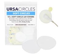 URSA Soft Circles - Cinta de micrófono reutilizable Lav Mic Tape cubiertas suaves | Protector de viento y camuflaje para micrófonos Lavalier | 15 círculos de cinta de solapa suave + 30 adhesivos |