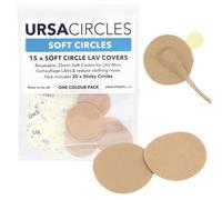 URSA Soft Circles - Protectores blandos reutilizables que proporcionan un escudo contra el viento y camuflaje para micrófonos Lavalier, 15 Soft Circles + 30 adhesivos, beige
