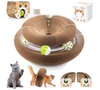 URSKTM 2 piezas de juguete magnético mejorado, rascador para gatos, juguete interactivo de cartón para ejercicio físico mental, órgano mágico multiforma, juguete para gatos de interior, giro infinito