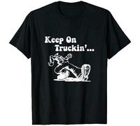 URSMSC AT Robert Crumb Keep On Truckin Funny Comic Black T-Shirt Gift for Fans Funny Gift