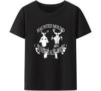 URSMSC GODI Vintage Short Sleeved Casual Men's Tops Streetwear Scary Halloween Shirts Graveyard I Love Haunted Mound T-Shirts Black