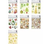 URSUS 10154129 - Set de Pegatinas 3D de Navidad, Set con 7 Hojas de Pegatinas, Autoadhesivas, fáciles de despegar, aptas para Hacer Tarjetas