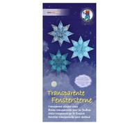 Ursus 1561 00 06 - Estrellas transparentes para ventanas, 80 hojas | 5 motivos diferentes, aprox. 6 x 16 cm, 115 g/m², con instrucciones de manualidades incluidas, para hacer manualidades