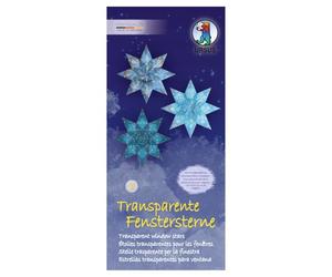 Ursus 1561 00 06 - Estrellas transparentes para ventanas, 80 hojas | 5 motivos diferentes, aprox. 6 x 16 cm, 115 g/m², con instrucciones de manualidades incluidas, para hacer manualidades