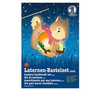 Ursus 18700010 - Farolillos para manualidades, ardilla, aprox. 21,8 x 21 x 10,3 cm, diámetro aprox. 21,8 cm, incluye hojas de plantilla con instrucciones para manualidades, para personalizar, ideal