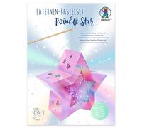 Ursus 18790002F - Set para crear farolillos, Twinkle Star, rosa, aprox. 19,3 x 18,3 x 8 cm, set para crear un farolillo de estrella, de cartón 350 g/m² y papel vegetal 110 g/m².