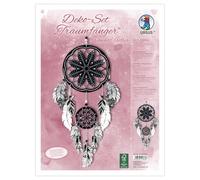 URSUS 21560002F-Set decorativo negro/plata, set contiene material para 2 atrapasueños, impreso por ambas caras, varias piezas troqueladas, cuentas, cordón, multicolor, Normal (Ludwig Bähr 2156 00 02F)