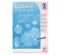 URSUS 22350001 - Lámina decorativa para ventanas, adecuada para pintar con rotuladores de tiza, 10 láminas de aprox. 23 x 33 cm y 9 plantillas con diferentes motivos de niñas, color blanco. , color/modelo surtido