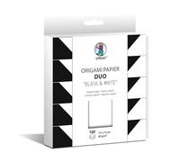 Ursus 22905599F - Papel origami dúo "Blanco y Negro", 100 hojas 80 g/m², tamaño 15 x 15 cm, papel plegable de color por las dos caras en blanco y negro, incl. instrucciones de plegado