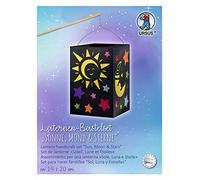 Ursus 2370099 - Farolillos para manualidades con sol, luna y estrellas, aprox. 14 x 20 cm, juego con Rohling, tapa y fondo de cartón negro fotográfico, soporte e instrucciones para manualidades, ideal para el funcionamiento de la linterna