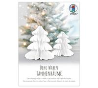 Ursus 24290001F - Árboles de Navidad decorativos de nido de abeja, decoración de bolas de nido de abeja para Navidad, 2 piezas de diferentes tamaños, blancas, para colgar o exponer