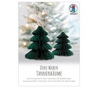Ursus 24290002F - Árboles de Navidad decorativos de nido de abeja, decoración de bolas de nido de abeja para Navidad, 2 piezas en diferentes tamaños, verde, para colgar o poner