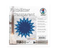 Ursus 2506100-Hojas Plegables Azul Oscuro, Aprox. 14 x 14 cm, 42 g/m², 100 Hojas, para Plegar Figuras Transparentes, de Color sólido, Papel, Multicolor, One Size